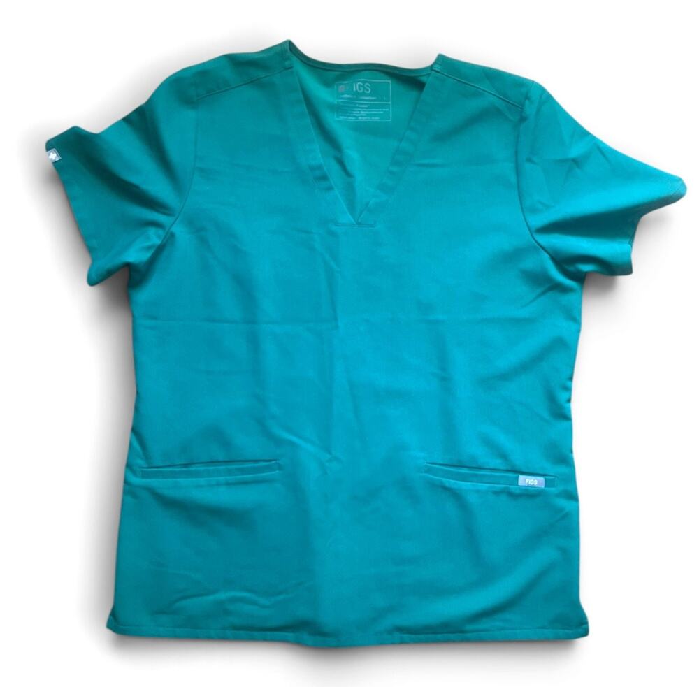 FIGS Technical Collection Scrub Top | Size Large | teal | EUC